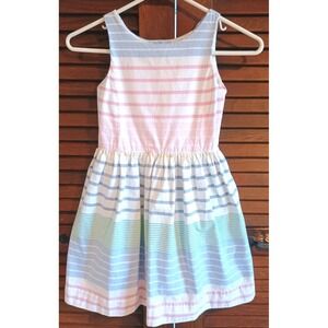 POLO Ralph Lauren Cotton Striped Sundress Girls 6X Preppy Multi Pastels Buttons